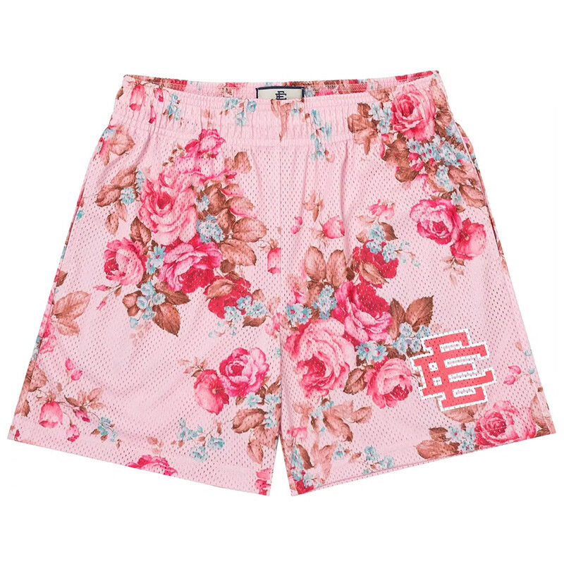 Edalson-shorts estampados florais clássicos para homens, shorts básicos de malha para academia, basquete, praia, novo design de verão