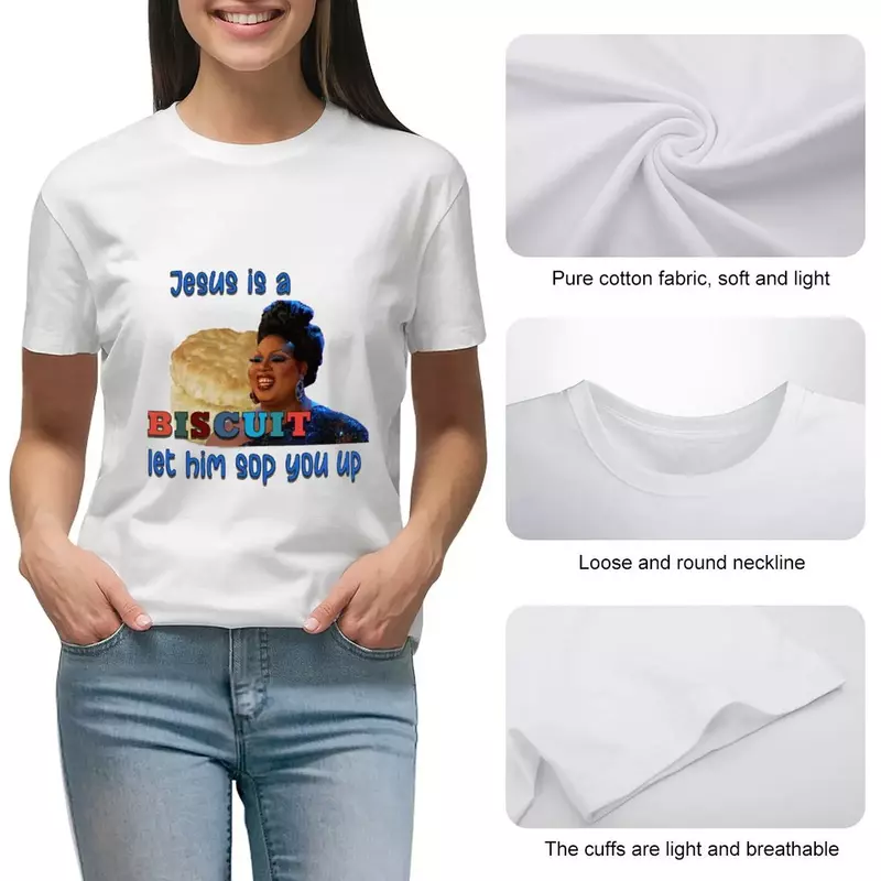 Latrice Royale kaus oblong Yesus adalah kaus biskuit, kaus grafis untuk wanita