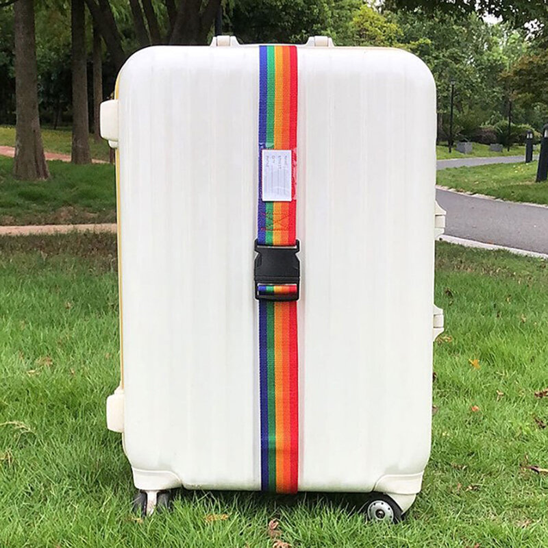 1pc 2m cinghia per bagagli regolabile cintura incrociata imballaggio valigia da viaggio cinturino con fibbia in Nylon cinture per bagagli accessori per borse da campeggio