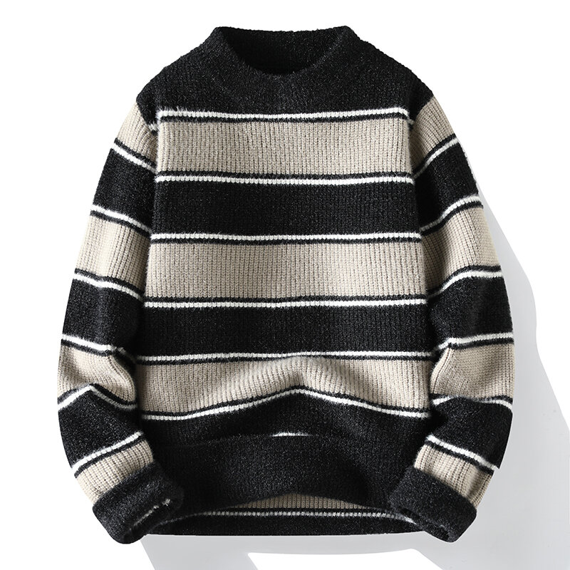 Sweaters men 2023 Winter new arrival stripe thicken sweater men fashion sweaters autumn Men's wool pullovers men size M-3XL