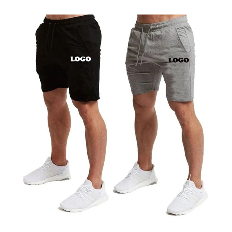 Pantalones cortos de algodón con estampado personalizado para hombre, ropa de calle coreana con bolsillo recto, pantalones básicos de gran tamaño, pantalones estéticos de verano