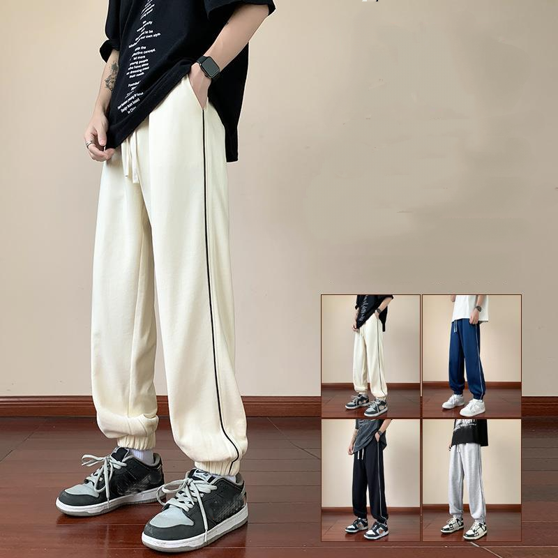 Spring And Summer New Trend Casual Pants Thin Trend Brand Versatile Solid Color Ins Drape Straight Pants Loose Leggings For Men