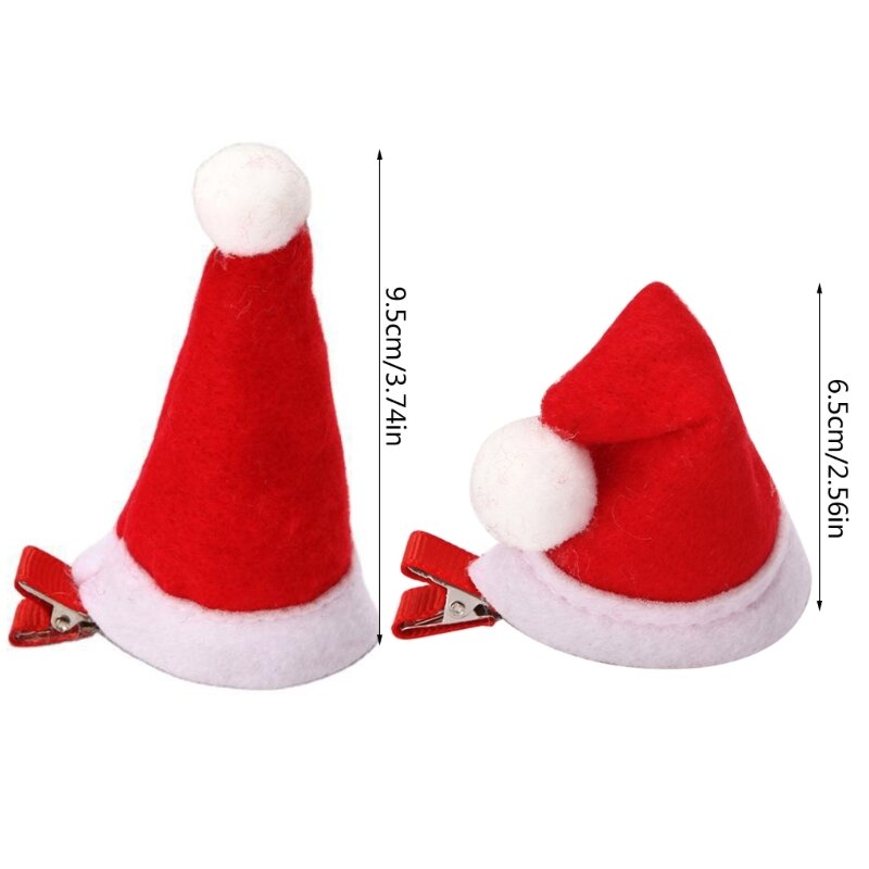 Sombrero lentejuelas para fiesta navideña, pinza para tocado Feliz Navidad, sombrero Papá Noel, horquilla para