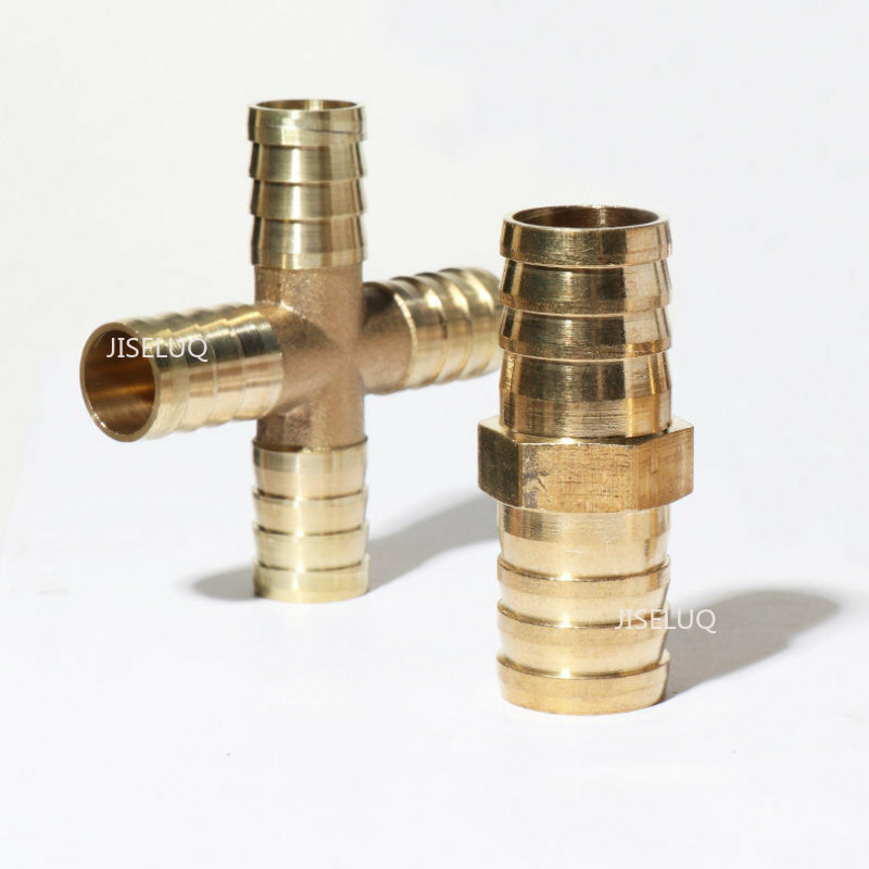 Tee T Tipo 3 Três Maneiras De Bronze Encaixe De Tubulação Conector Adaptador 4mm 5mm 6mm 8mm 10mm 12mm 16mm 19mm Mangueira Barb