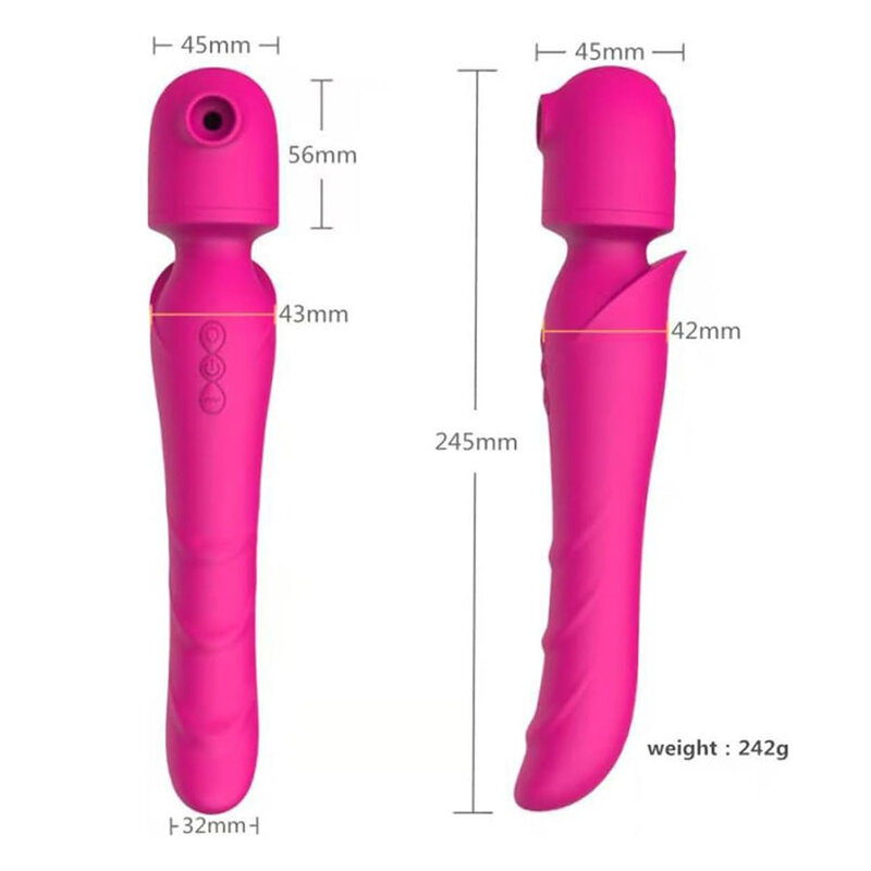Donne che succhiano vibratore a doppia testa AV bacchetta magica g-spot figa stimolatore della vagina dildo masturbazione giocattoli erotici del sesso per le coppie