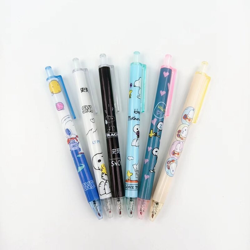 Bolígrafo de gel con personalidad creativa para estudiantes, bolígrafo de presión de alto valor de color, serie de dibujos animados de Anime Kawaii, Snoopy, chica linda, regalo, gran oferta