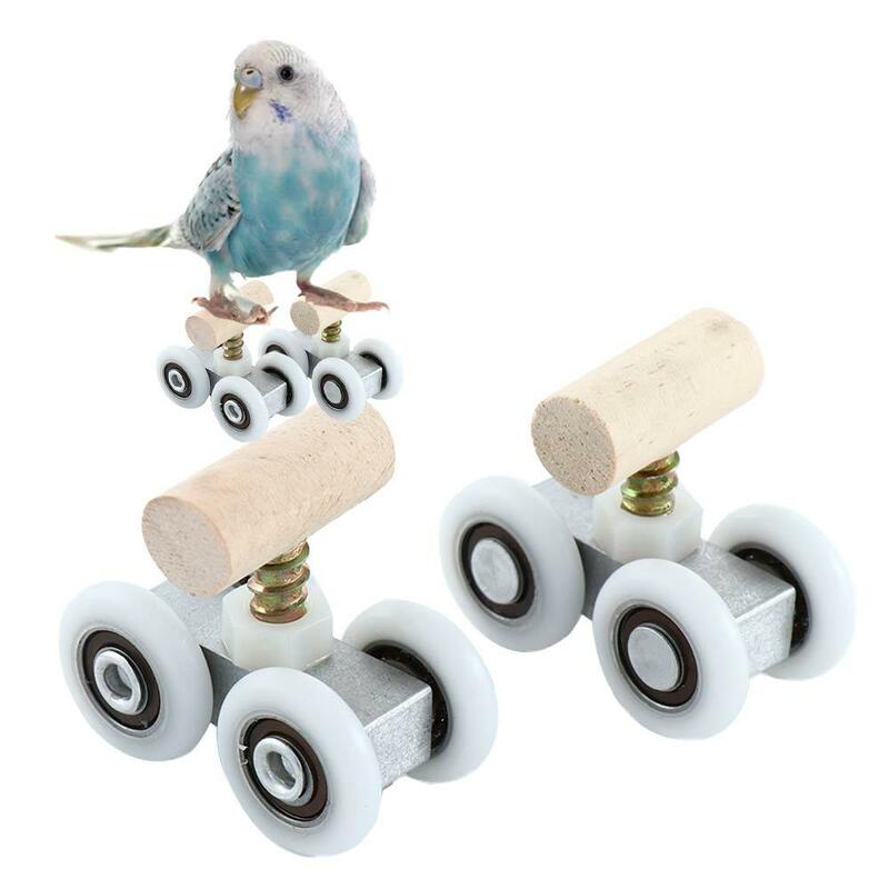 Papagaio Roller Skate Puzzle Brinquedos, Treinamento De Inteligência, Truque De Papagaios Médio Pequeno, Mesa, Pássaros Acessórios