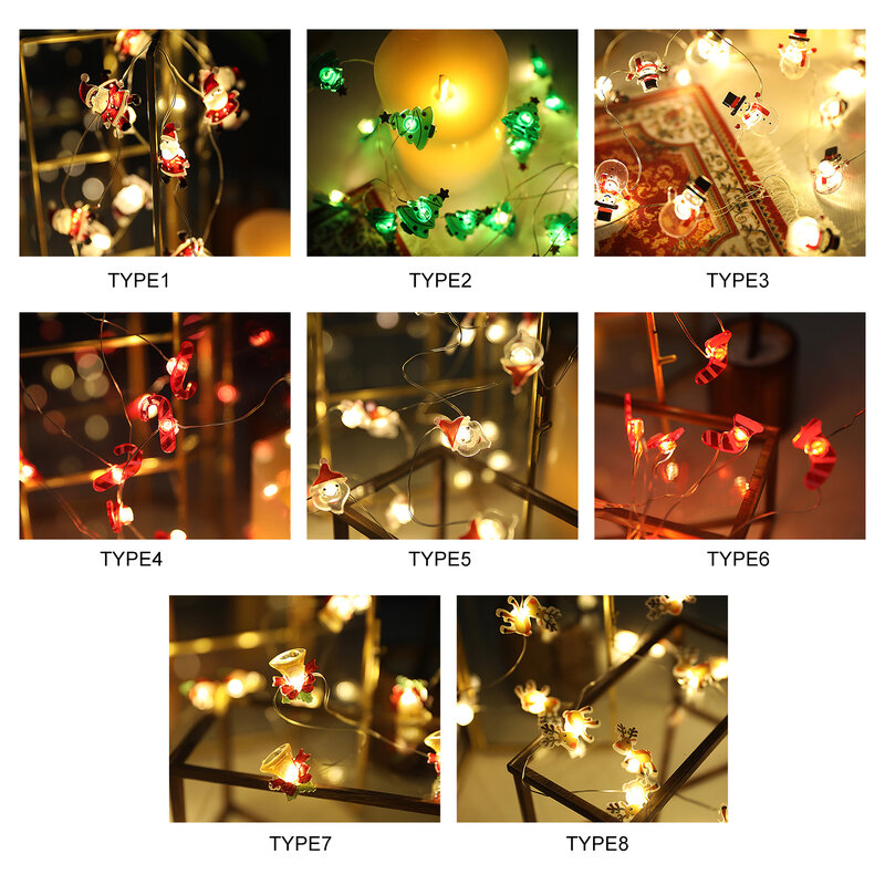 Cadena de luz con diseño de bastón, iluminación brillante y Flash constante, para Navidad, fiesta, decoración del hogar, regalo, 2M, 20led