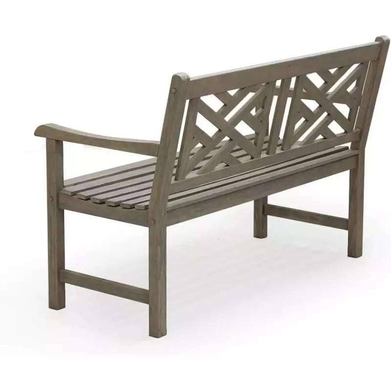 Outdoor garden bench, used for courtyards, terraces, garden furniture, 4 feet, weathered gray, outdoor bench
