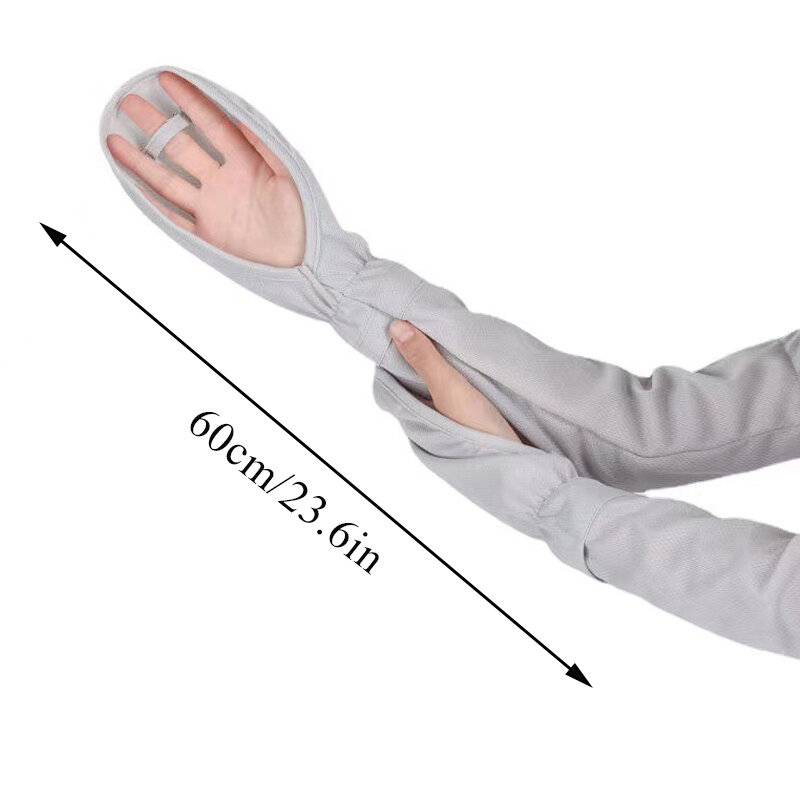 1 para lodowy jedwab rękawów przeciwsłonecznych damska letnia jazda z filtrem przeciwsłonecznym z długim rękawem luźna oddychająca ochraniacz na ramię na zewnątrz