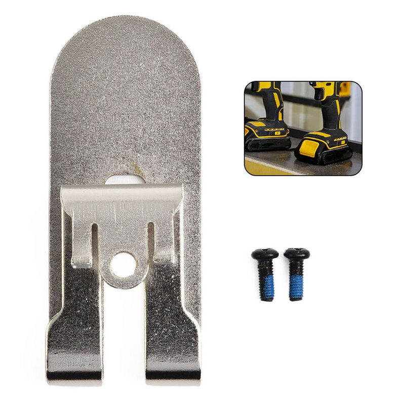 Juego de hebilla de cintura de herramienta eléctrica para Dewlatfor, incluye tornillo de gancho, gancho de taladro eléctrico plateado y Material de acero, N435687