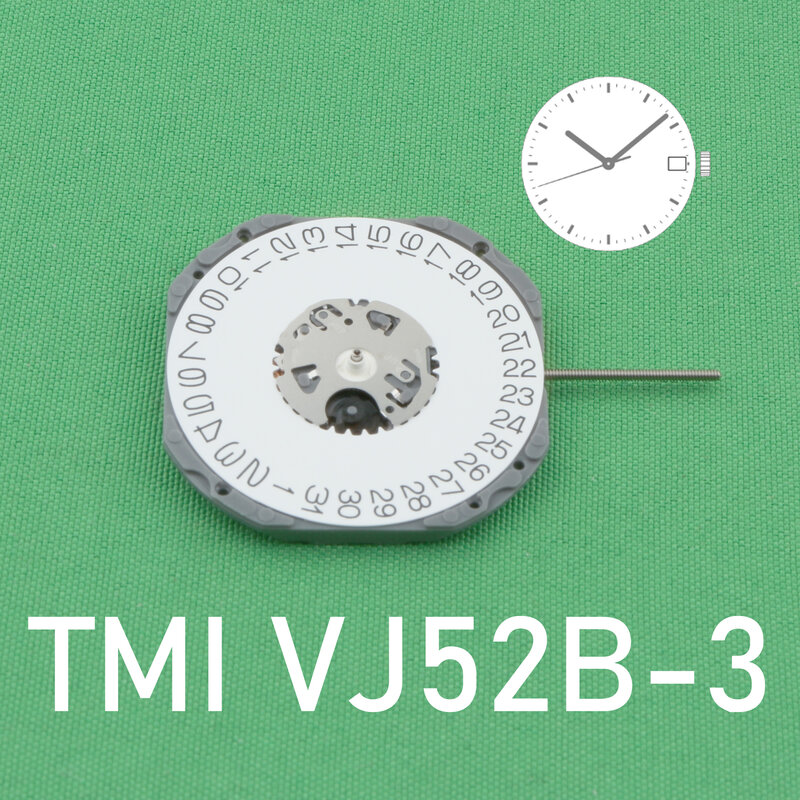 Japão Seiko VJ52 Quartz Movimento Watch, Original SII, Movimento VJ52Watch, Data em 3, TMI VJ522B, Novo