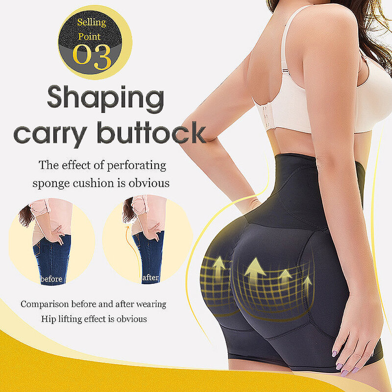Velssut High Waist  Women Butt Lifter Control Panties with Pad Hip Enhancer Push Up Body Shaper Pant Underwear