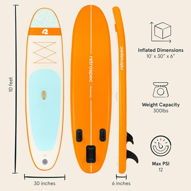 Weekender Inflatable Stand Up Paddle Board Includes Paddle, Pump, and Accessories 10’6” Lightweight iSUP, Puncture