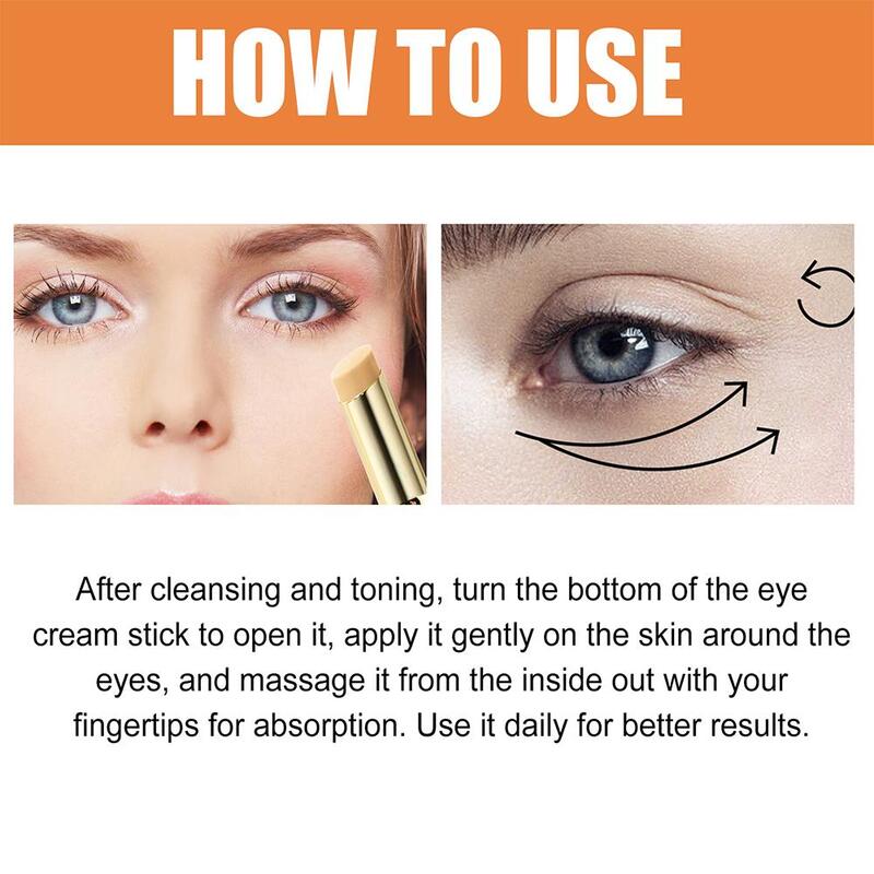 Vitamina C Anti rugas Eye Cream Stick, firmando, desvanecerse-se círculos, anti-inchaço, remover sacos escuros, Bounce Care, linhas finas bálsamo