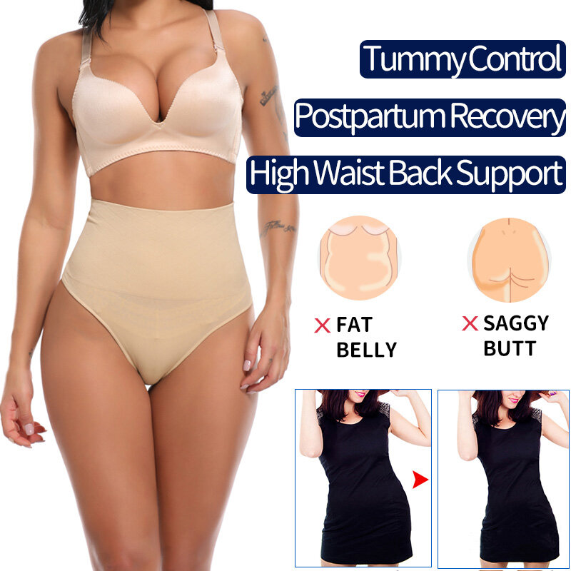 Hoge Taille Tummy Controle Slipje Vrouwen Thong Panty Shaper Afslanken Ondergoed Butt Lifter Buik Vormgeven Cincher Korte Body Shaper