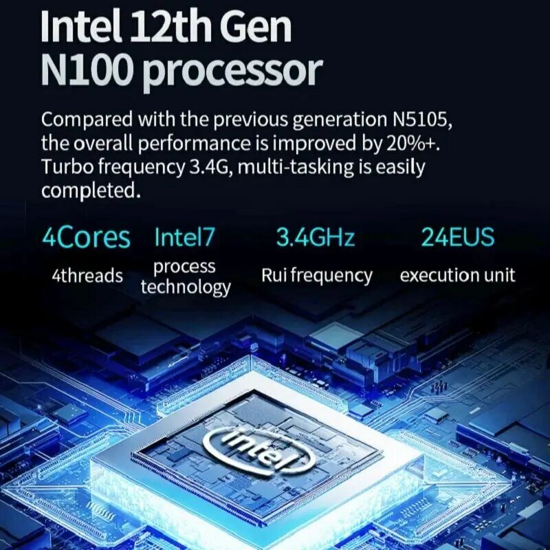 فايربات-كمبيوتر مكتبي صغير ، إنتل N100 وحدة معالجة مركزية ، 4 أنوية ، 4 خيوط ، 8 جيجابايت ، 16 جيجابايت ، GB ، GB ، GB ، DDR4 ، واي فاي 6 ، BT5.2 ، HDMI ، RJ45 ، AM02