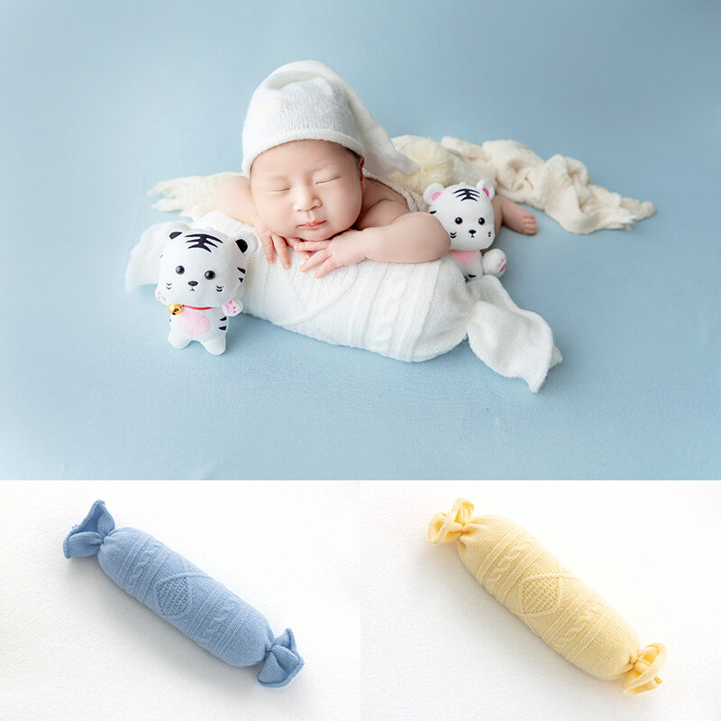 Cuscino per caramelle per fotografia neonato cuscino in stile crema per bambini supporto per coccole per neonati puntelli per riprese in Studio puntelli per foto