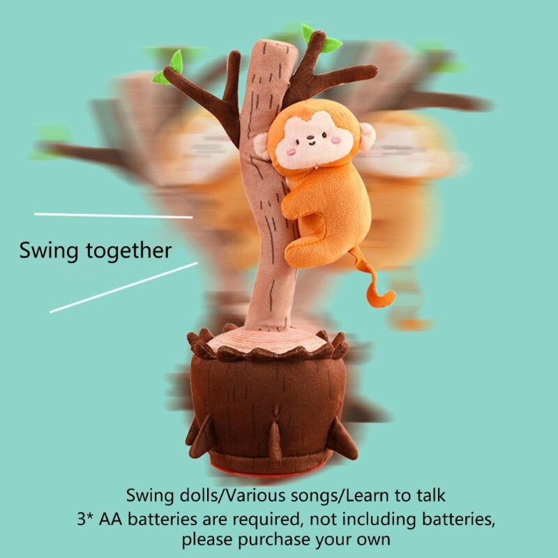 لعبة الرقص التفاعلية على شكل شجرة قطيفة إلكترونية، لعبة حيوانات محشوة تغني مبتكرة