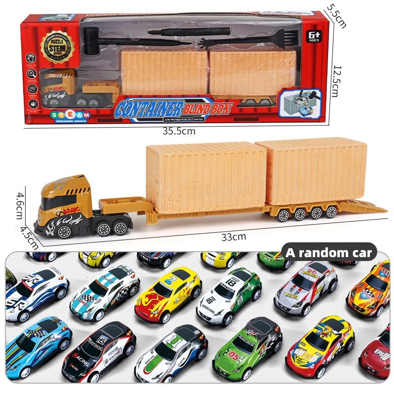 Grande carro transportador caminhão de corrida para crianças, Jogos competitivos de escavação arqueológica, Toy Storage Alloy, Presente infantil
