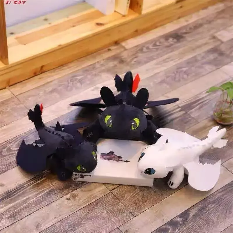 Anime How To Train Your Dragon Light Night Fury Toothless Doll Toy Soft Stuffed Animal Plush for Kid Children Birthday Xmas Gift