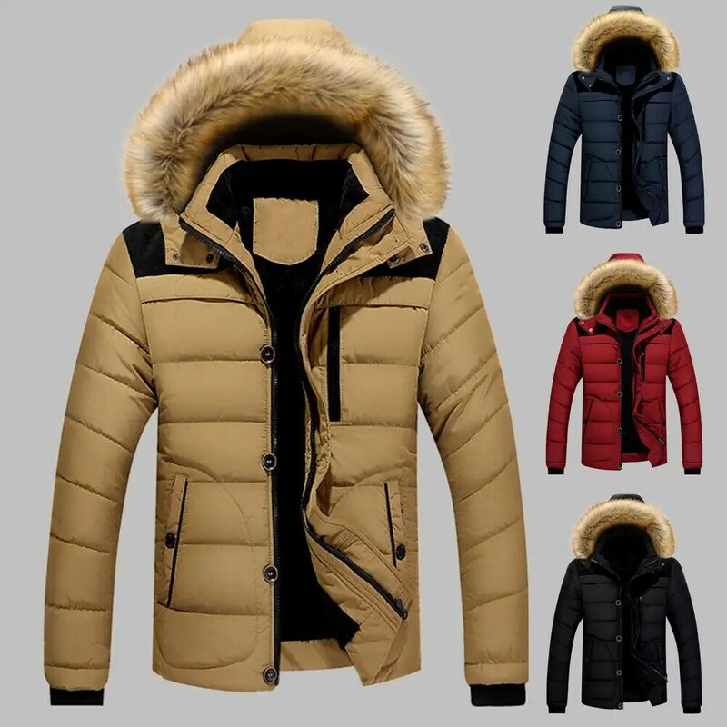 Chaqueta acolchada con bolsillos para hombre joven, abrigo de invierno, cárdigan de moda para esquiar