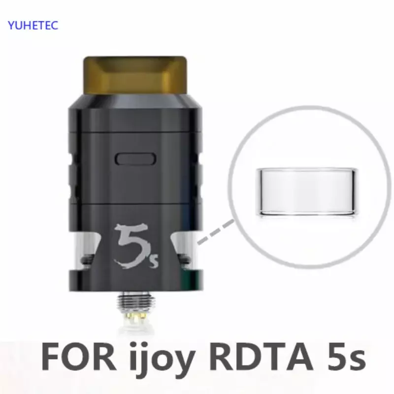 RDTA 5S RDTA 5 용 정품 유리 튜브, 스트레이트 유리 탱크 교체 기계 액세서리, 5 개
