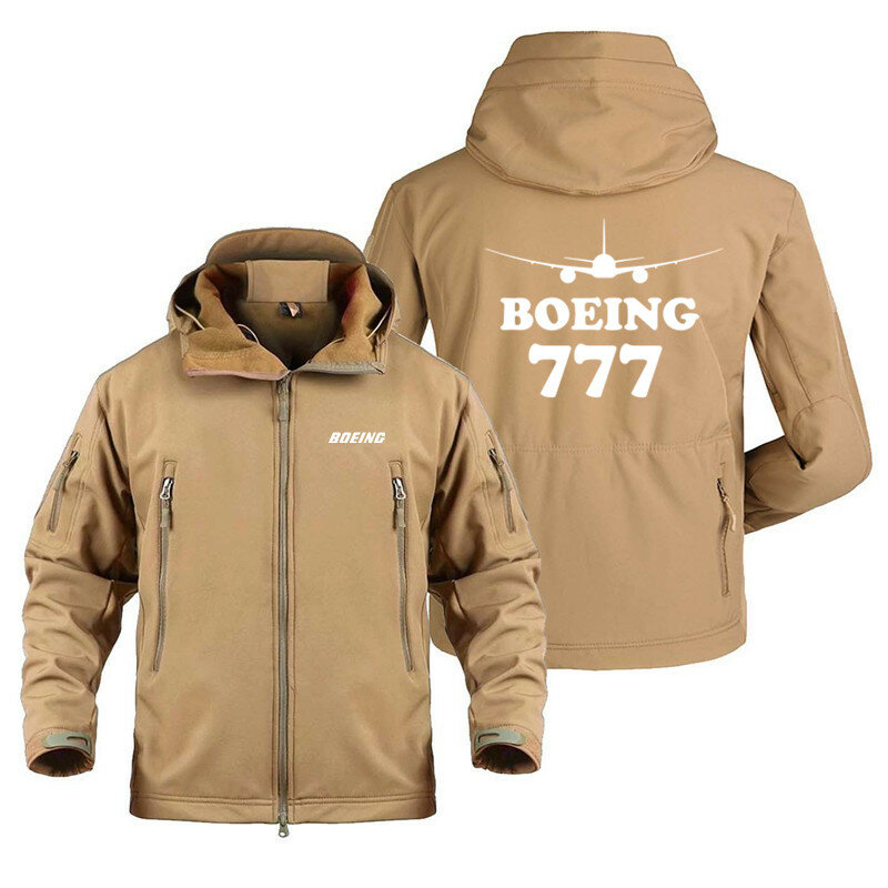 2022 wojskowy odkryty nowy z kapturem Boeing 77 płaszcz pilota kurtka mężczyzna taktyczna skóra rekina ciepłe wodoodporne kurtki SoftShell dla mężczyzn