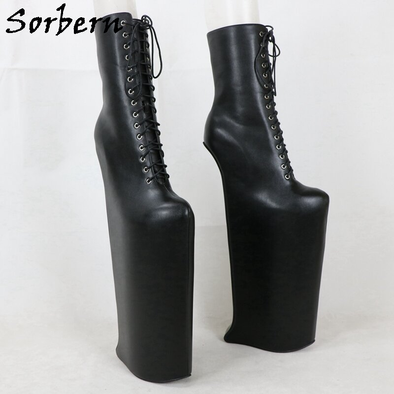 Sorbern-bota feminina cunha de rainha drag, sapato sem salto com renda, botas estilo fetiche, plataforma escondida, personalizada, salto alto de 40cm