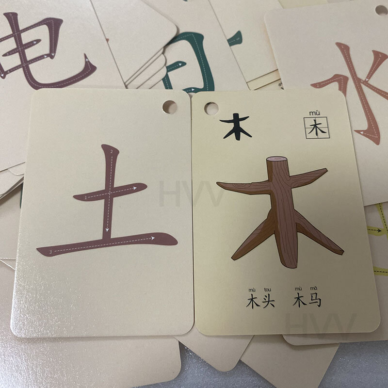 100 znaków chiński hieroglif karta identyfikacyjna dla wczesne nauczanie dzieci do nauki chińskich książek