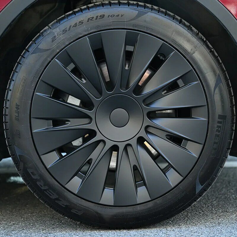 Tapa de cubo de rueda de repuesto para coche, accesorio de cubierta de llanta completa, rendimiento de 4 piezas, 19 pulgadas, para Tesla Model Y 2018-2024