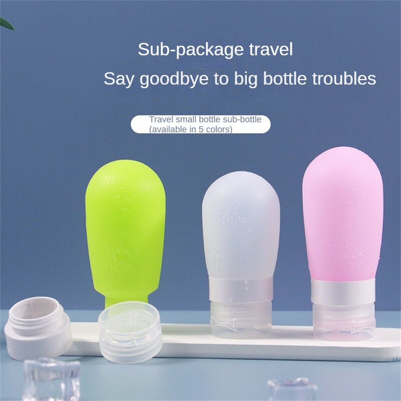 Botol sabun botol mandi portabel, wadah sabun silikon kosong untuk perjalanan kemasan tekan 38ml/60ml/ 80ml