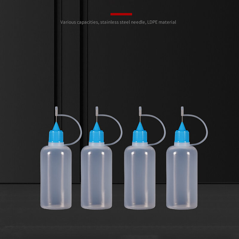 5Ml 10Ml 15Ml 30Ml 100Ml Pe Plastic Squeezable Tip Applicator Fles Hervulbare Dropper Met Naald tip Caps Voor Lijm