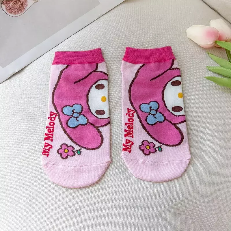 1pair Kawaii Sanrio My Melody Socks Cute Anime Pink Printing Soft Cartoon Sweet Short Sock Warm Decoration for Girls Gift