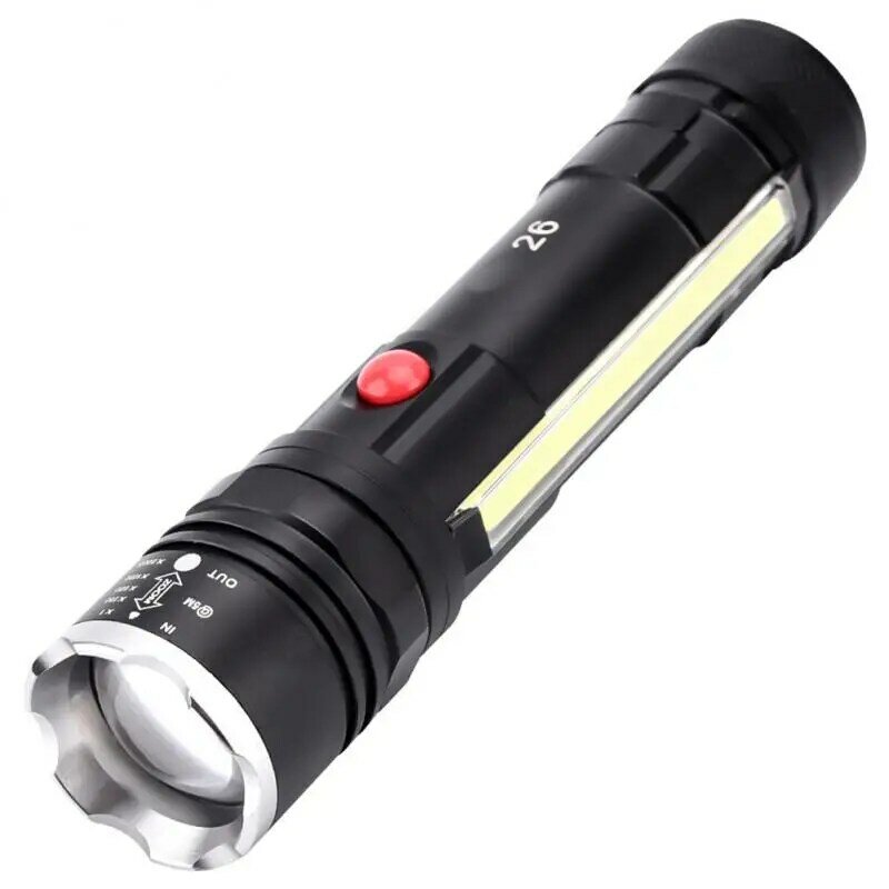 Powerful LED Flashlight COB Work Light with Magnet USB Tactical 4 Modes Waterproof Fishing Lantern 18650 Zoom Lamp