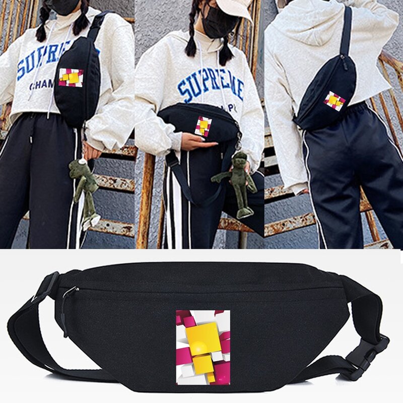 Waist Bags Fashion Chest Pack Two-dimensional Space Printing Outdoor Cross Shoulder Bag Large Capacity Unisex Belt Bags Handbags