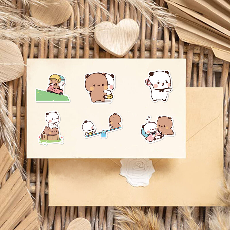 50pcs Cartoon Panda PVC Aufkleber niedlichen kawaii Vinyl Dekoration Aufkleber DIY lustige kreative Geschenk für Jugendliche Party zubehör für Erwachsene