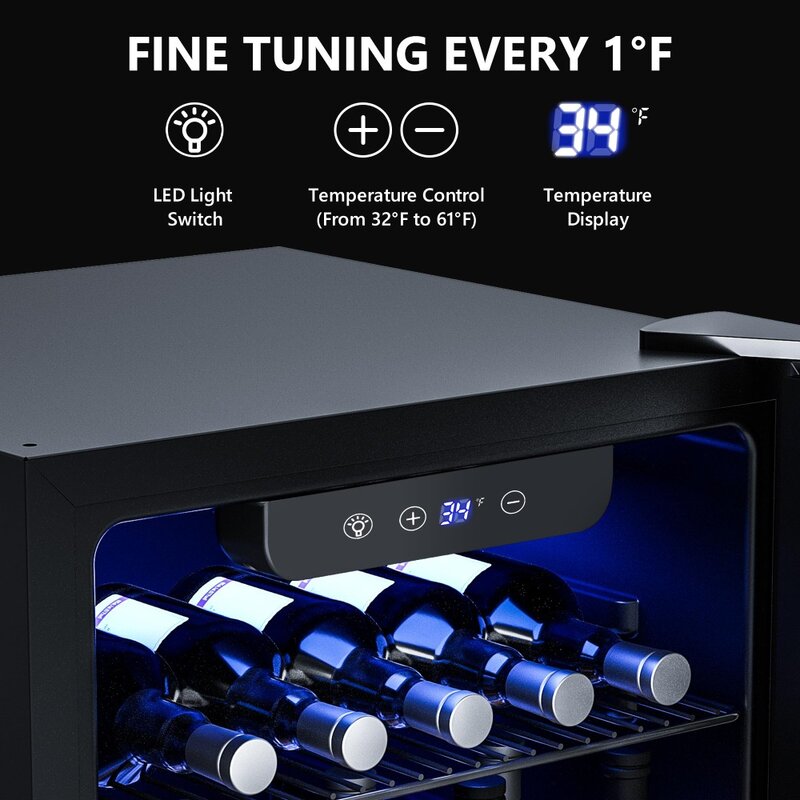 Refrigerador de bebidas com prateleiras removíveis ajustáveis, Mini refrigerador com porta de vidro autônoma, 126 pode refrigerador