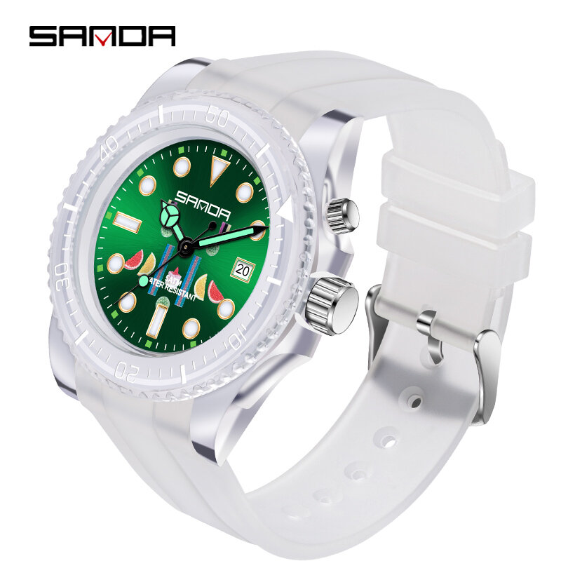 Unisex Sanda Quartz Watch, Relógio Simples Estudante, Top Brand, Esportes, Homens, Lady, Luxo, Data, Resistir, LED, Moda, 2023