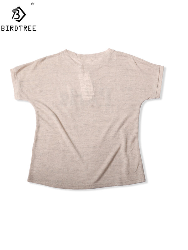 Camiseta de manga corta con cuentas de la Torre Eiffel de París para mujer, Camiseta de algodón brillante con cuello redondo, camisetas informales holgadas para niña T13115X