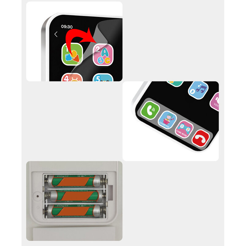 Model ponsel musik, Multi fungsi, simulasi bayi, layar sentuh, musik bersinar, Model ponsel belajar Mini, mainan anak-anak