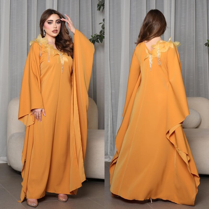 Prom Dress Saudi Arabia Satin Beading Applique Wedding Party A-line V-neck Bespoke Occasion Gown Midi Dresses