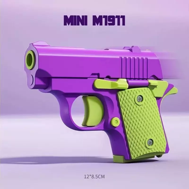 3D Printed Mini M1911 Model Toy Gun Decompression Gravity Carrot Gun Adult Fidget Toys Kid Stress Relief Toy Christmas Gifts
