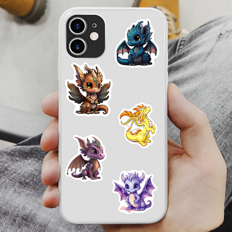 Cartoon Dragon Stickers Cute Western Funny Kids Anime Pet Dinosaur DIY Sketch Gift Phone Laptop Scrapbooking Waterproof Sticker