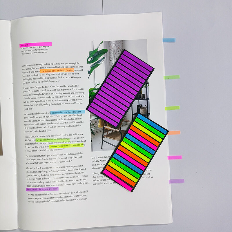 Kindlich 300 Blatt neue transparente Regenbogen Index Memo Pad es klebrige Notiz blöcke Papier Aufkleber Notizen Schul bedarf Briefpapier