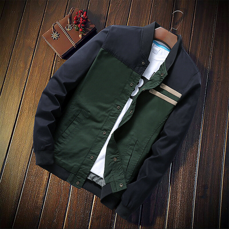 2023 Spring Autumn Male Baseball Collar Thin Jackets Men Casual Coat Top Men's windbreaker Jacket 5XL 6XL Bomber Mens Jacket