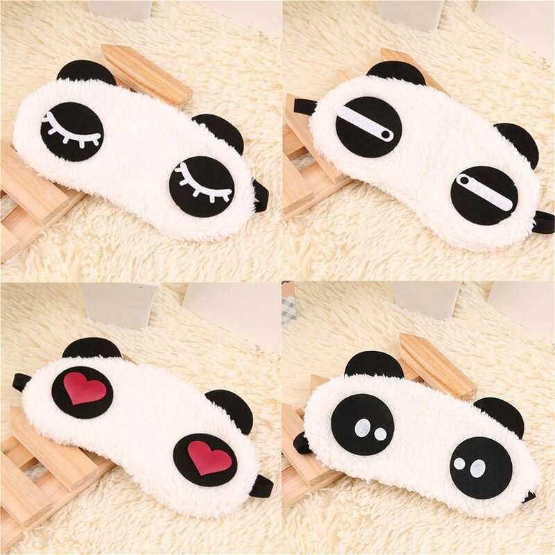 ออกแบบน่ารัก Plush Panda Face Eye Travel Sleeping Eye Mask Blindfold Shade แบบพกพา Sleeping Eye Cover