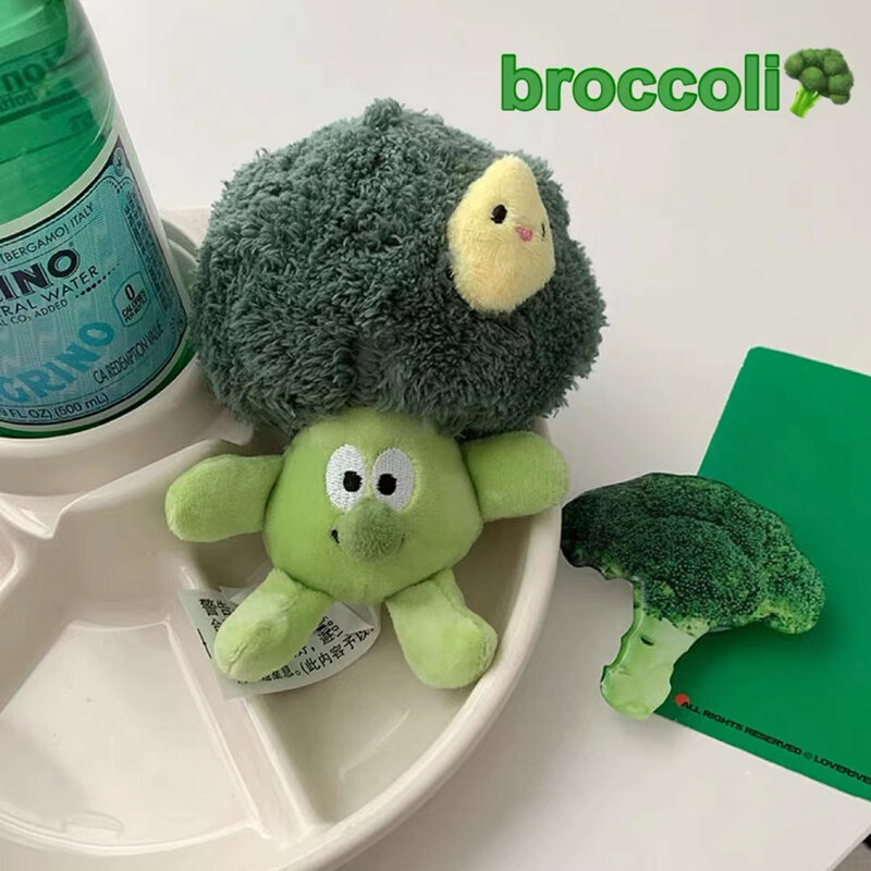 New Super Cute Plush Broccoli Creative Cartoon Stuffed Plush Vegetable Cauliflower Doll Keychain Pendant Women Bag Decoration