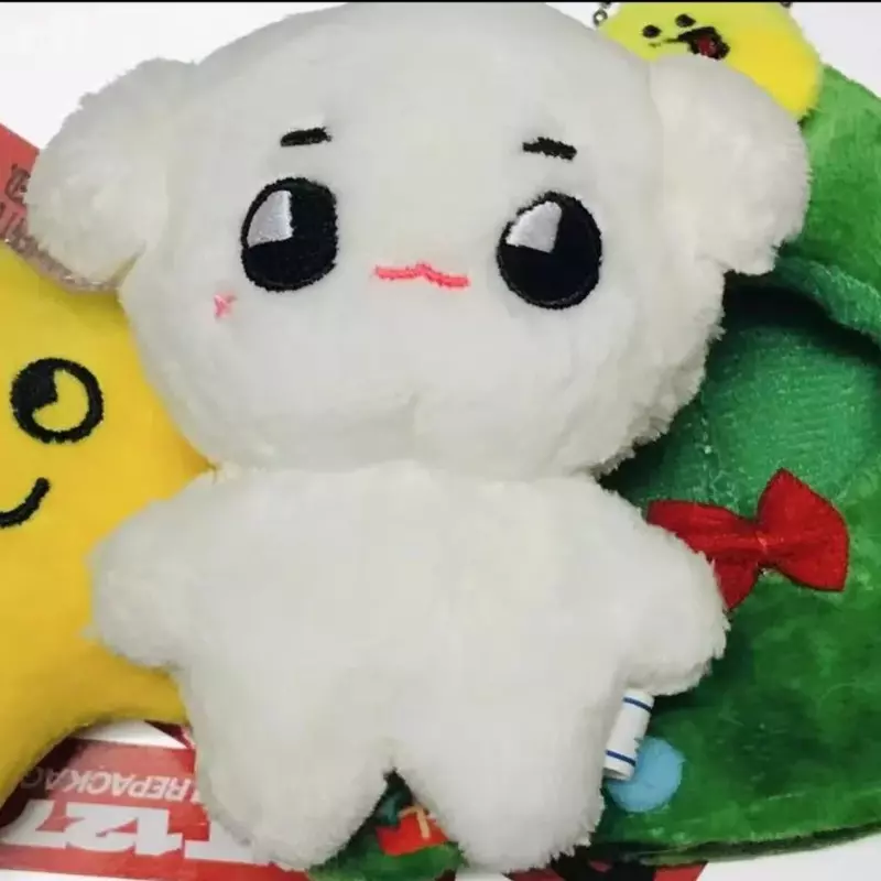 ตุ๊กตายัดนุ่นรูปเคป็อปไอดอล tyongya พวงกุญแจตุ๊กตาลูกสุนัขสีขาว