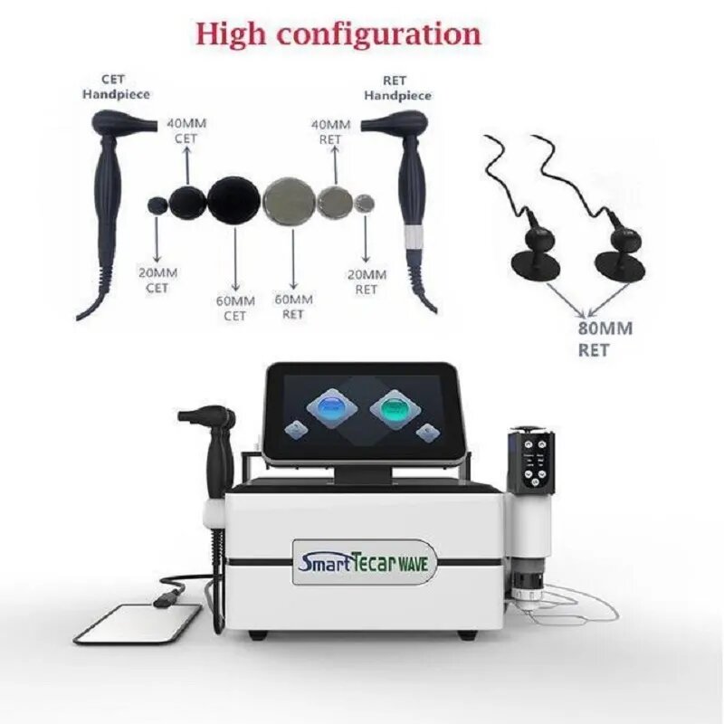 3in1 RET/CET mesin terapi tetar pintar dengan peralatan tali otot fisioterapi gelombang kejut akustik EMS